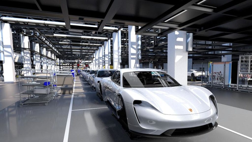 Electric Porsche Taycan production
