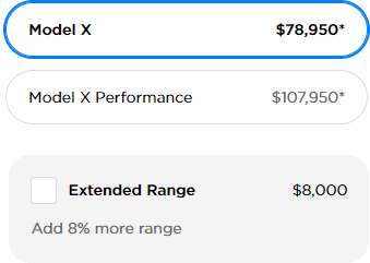 Tesla Model X New Price