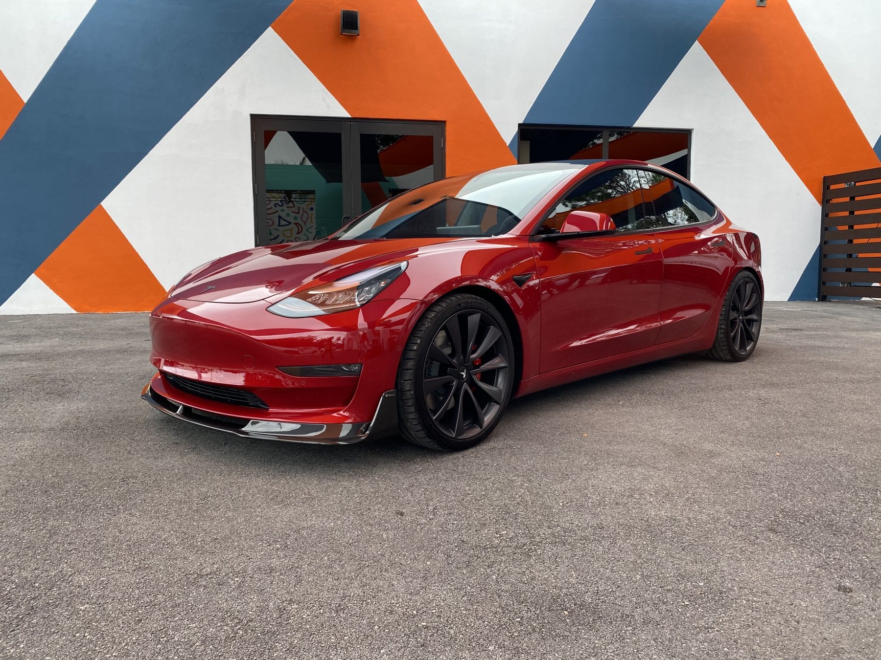 Red Tesla Model 3