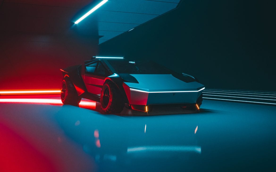 Tesla Cybertruck Reimagned as a Cyber Roadster - EVBite